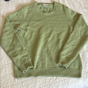 St. John's Bay 100% Cotton Green Crewneck Sweater